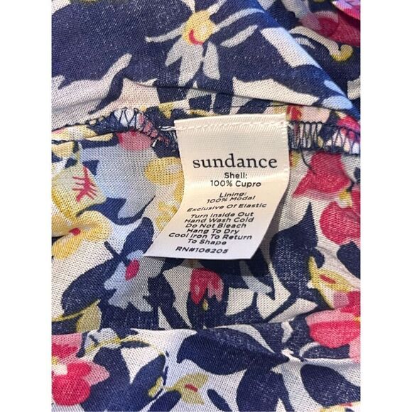Sundance S Clarisse Floral Dress flutter sleeves smocked waist tiered hem - Picture 6 of 7